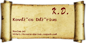 Kovács Dárius névjegykártya