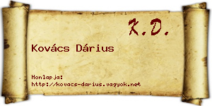 Kovács Dárius névjegykártya