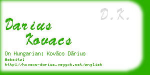 darius kovacs business card