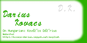 darius kovacs business card